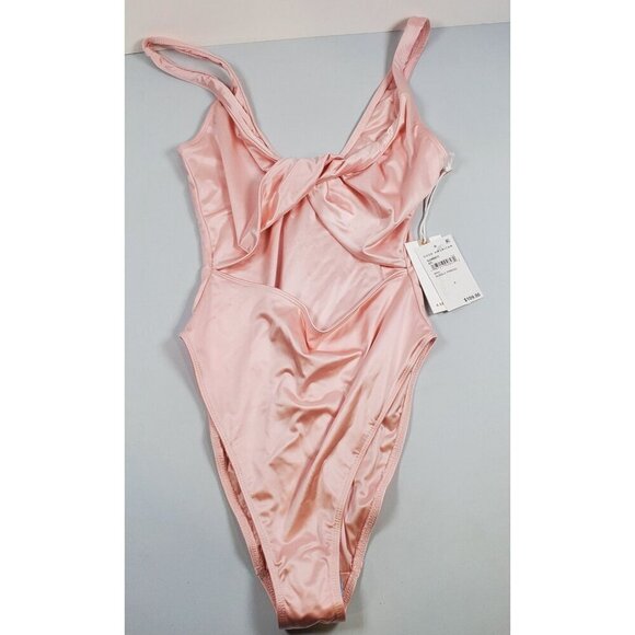 Good American Twisted Cutout One Piece Swimsuit Women Size XXS NWT Pink - Picture 3 of 13